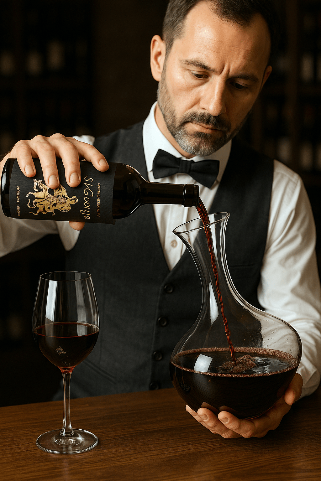 Wine Decanting Process